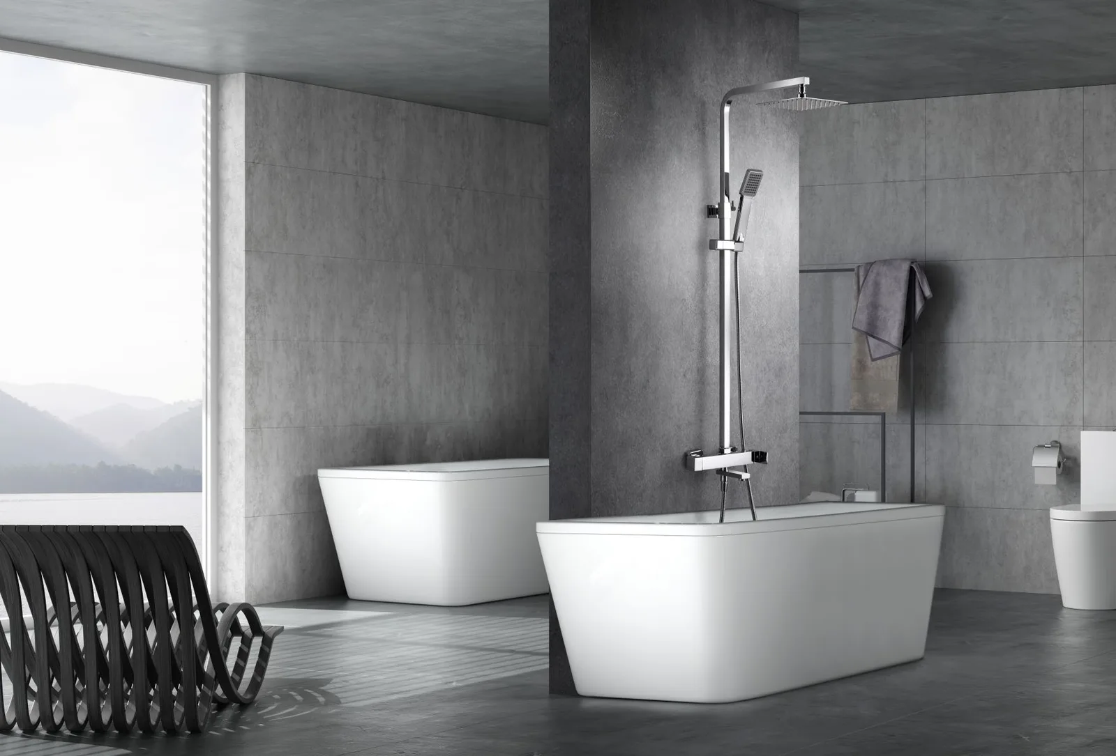 Barre bain-douche monocommande Fiyi