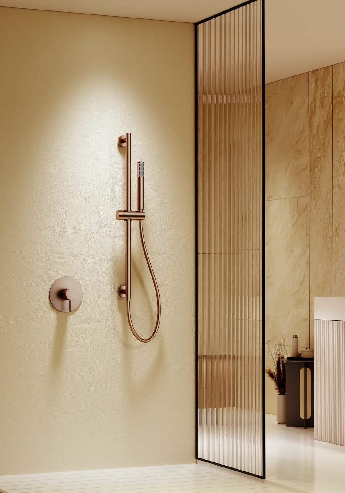 Set de douche monocommande 1 voie avec barre support douchette Génova